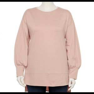 Evri Lavender Cotton Blend Hi-Low Split Hem Tunic Size 3X NWT